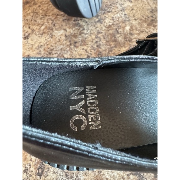 Madden NYC Black Lug Mary Jane Shoes Woman's Sz 8.5 Adjustable Straps Whimsgoth - Picture 6 of 10